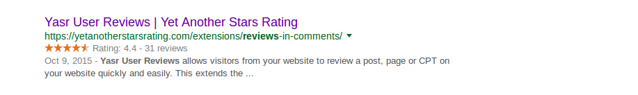 Yasr User Reviews serp results